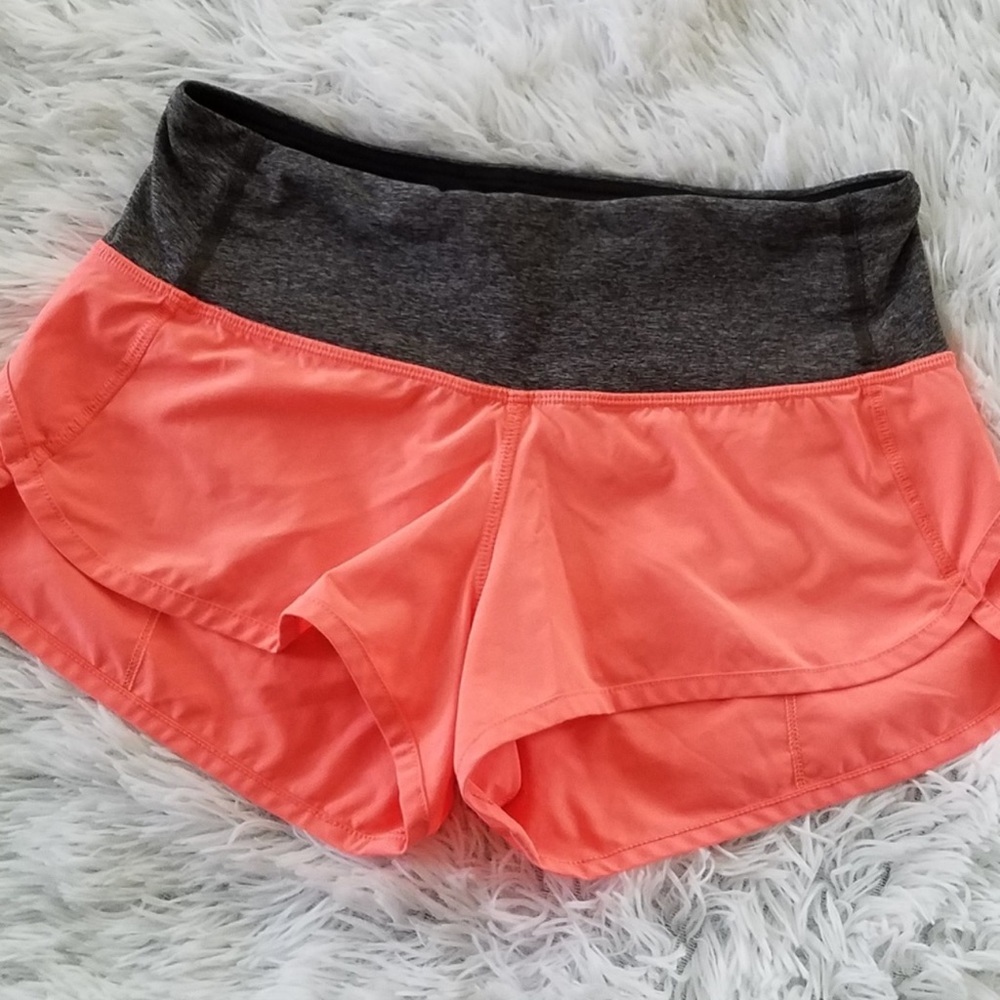 Lululemon coral and grey shorts